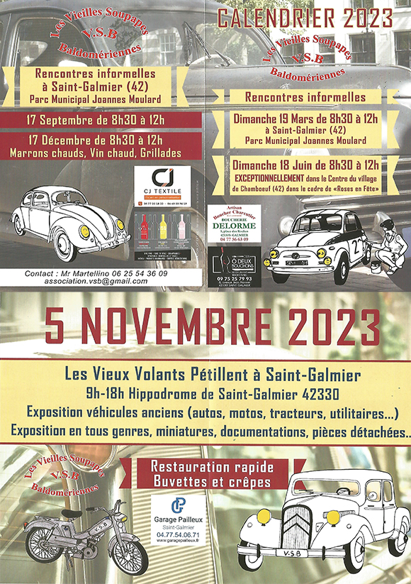 Rassemblement de véhicules anciens à Saint-Galmier jusqu'en septembre 2023